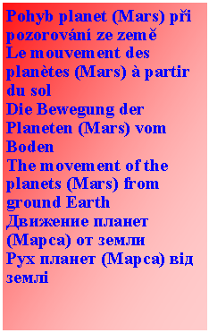 Textov pole: Pohyb planet (Mars) pi pozorovn ze zemLe mouvement des planètes (Mars) à partir du solDie Bewegung der Planeten (Mars) vom BodenThe movement of the planets (Mars) from ground EarthДвижение планет (Марса) от землиРух планет (Марса) від землі